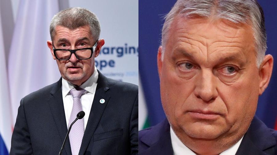 O premiê da República Tcheca, Andrej Babis, e o premiê da Hungria, Viktor Orbán - Reuters