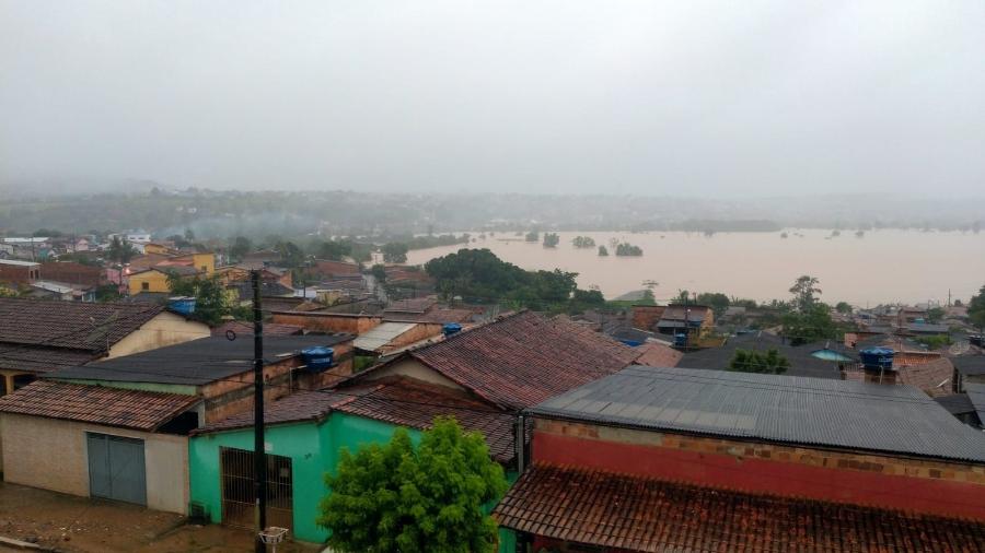 Inundação na cidade de Itamaraju, no extremo sul da Bahia - Paulo Melo/Arquivo pessoal