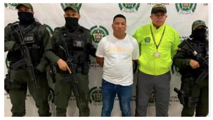 O narcotraficante Rubén Darío Viloria Barrios, também conhecido como "Juancho", foi preso - Reprodução/Polícia Nacional da Colômbia