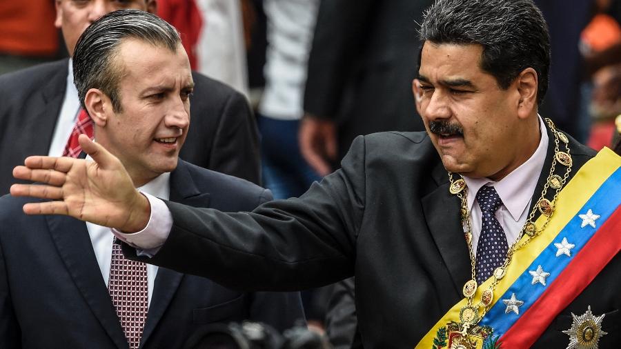 Foto de arquivo mostra presidente venezuelano Nicolás Maduro e Tareck El Aissami