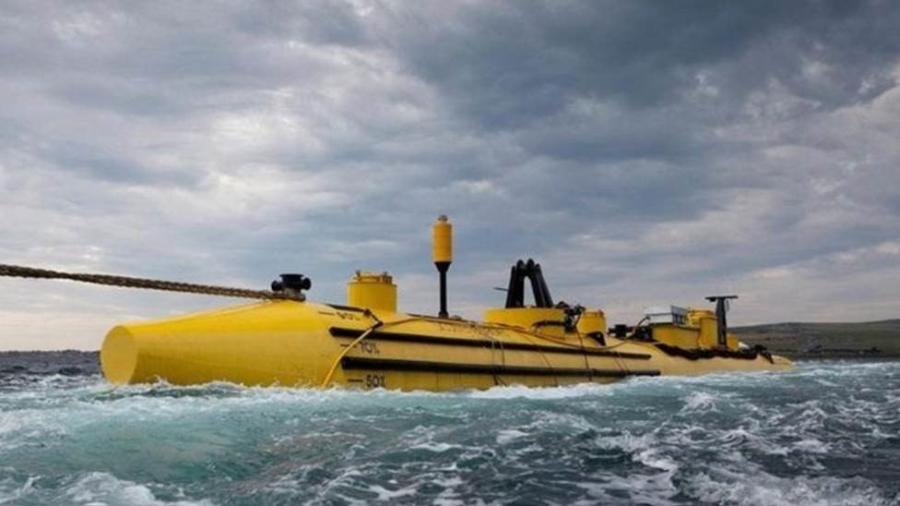 Na ilha de Eday, o Centro Europeu de Energia Marinha testa novas turbinas de maré em meio às águas agitadas - ALAMY