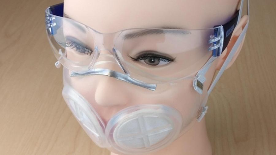 Máscara é feita de silicone e tem entrada para dois filtros - Divulgação/MIT