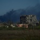 Smoke rises from the grounds of the Azovstal steelworks in the city of Mariupol during the Russian military operation in Ukraine.