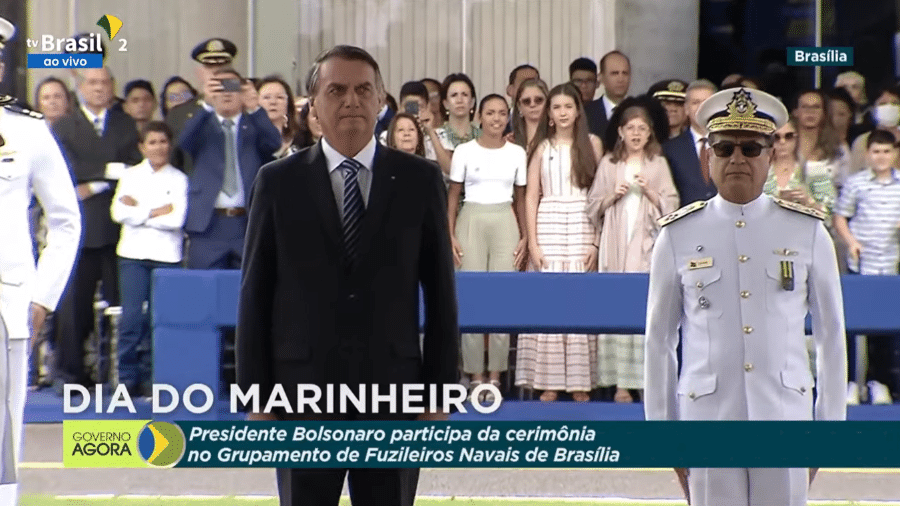 13.dez.22 - Bolsonaro participa da Cerimônia alusiva ao Dia do Marinheiro e Imposição da Medalha Mérito Tamandaré - Reprodução