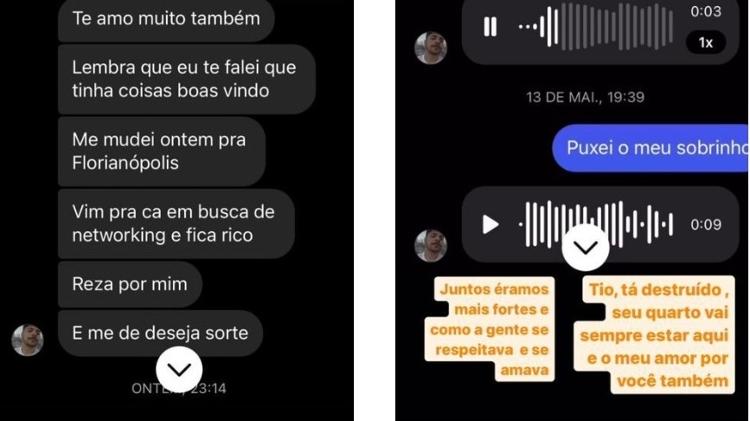 Tio posta conversas com sobrinho que morreu intoxicado em BMW estacionado na rodoviária de Balneário Camboriú