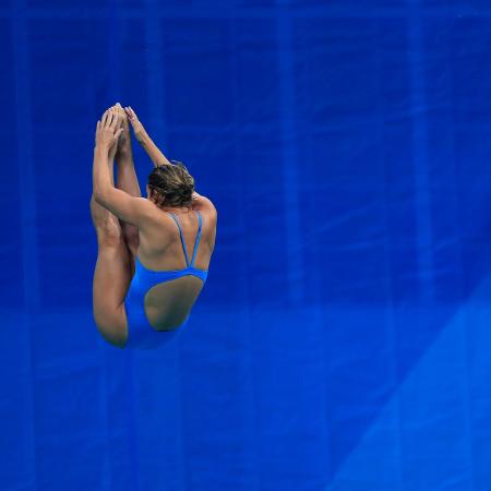 Juliana Veloso e Tammy Takagi competem no trampolim de 3 m sincronizado nas Olimpíadas do Rio - Reuters