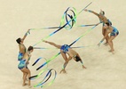 Equipe de ginástica rítmica levanta a Arena Olímpica na fase classificatória