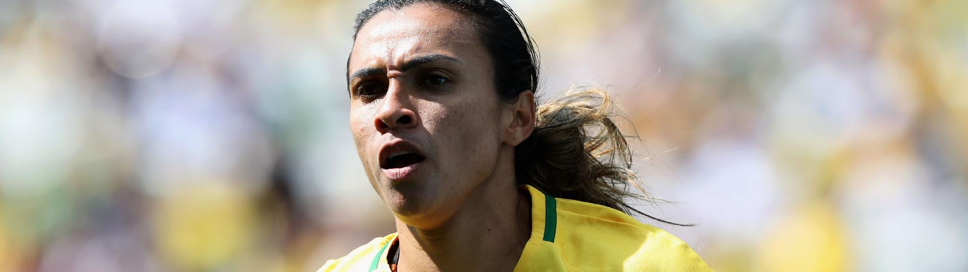 Marta em ação pela seleção brasileira na Arena Corinthians