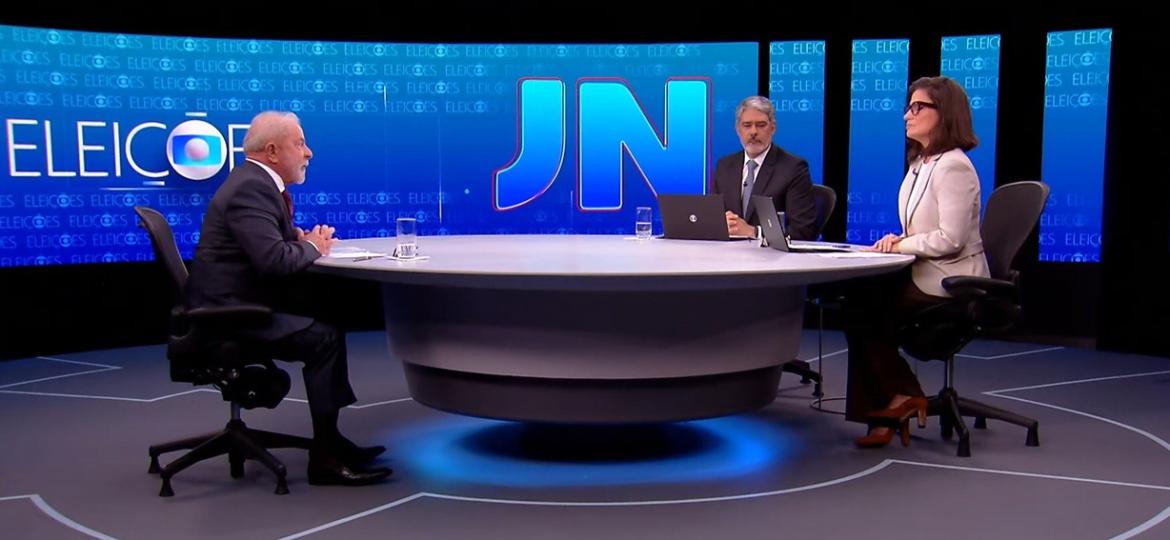 O ex-presidente Lula participa de entrevista no Jornal Nacional, da TV Globo - Reprodução/TV Globo