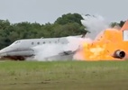 Avião registrado nos EUA cai durante pouso de emergência no 