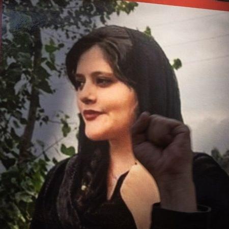 Mahsa amini on display during protests in Iran - Getty Images - Getty Images