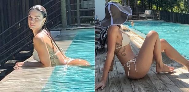 Isis Valverde exibiu tatuagem ao posar de biquíni na piscina - undefined