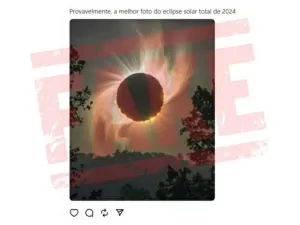 ‘Melhor foto’ do eclipse solar total nos EUA é fake (e gerada com IA)