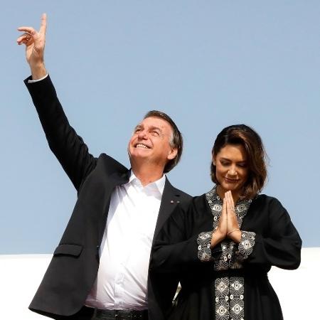 Michelle aparece ao lado do marido, o presidente Jair Bolsonaro  - Reprodução/ Flickr Palácio do Planalto 