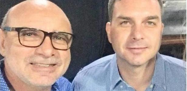 Fabrício Queiroz  e o senador Flavio Bolsonaro 