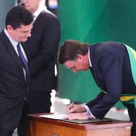Janeiro de 2019, Bolsonaro empossa Moro                 - VALTER CAMPANATO/AGêNCIA BRASIL                            
