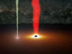 Coração de galáxia distante tem dois buracos negros