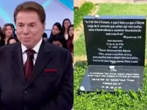 Lápide de Silvio Santos tem erro crasso em mensagem criada pelas filhas