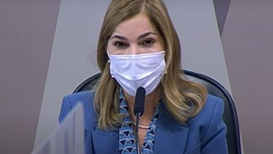 Mayra Pinheiro fala à CPI da Covid  -  Reprodução TV Senado 