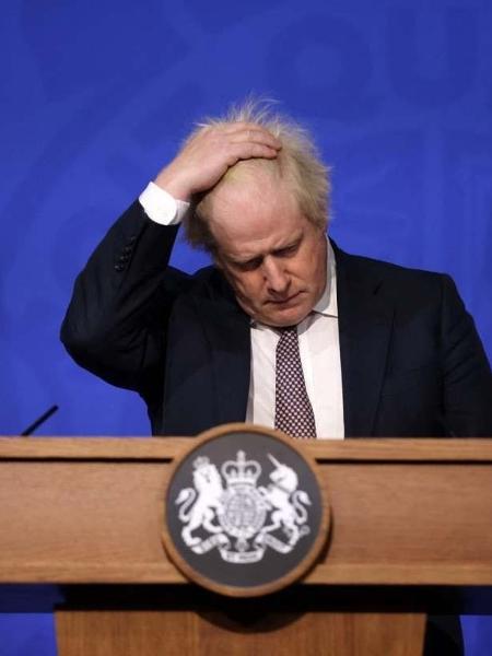 Primeiro-ministro britânico, Boris Johnson, fez festa de aniversário durante lockdown - HOLLIE ADAMS/AFP                            