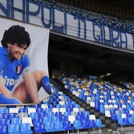 Napoli oficializou a mudança de nome do estádio para Diego Armando Maradona - Divulgação/Napoli