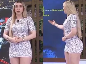 Garota do tempo recebe "bronca" por usar "roupa escandalosa" ao noticiar furacão Milton