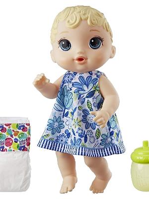 Boneca Bebê com Acessórios - Baby Alive - Hora do Suco - Vestido Azul -  Hasbro