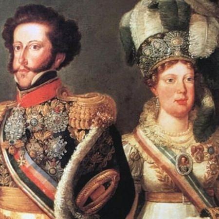 D. Pedro I e Imperatriz Leopoldina reunidos em retrato oficial