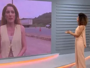 Repórter da Globo chora com mulher que pulou de carro para fugir de ex abusivo