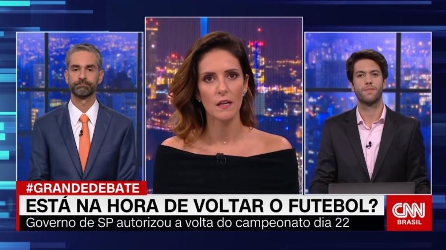 Augusto de Arruda Botelho, Monalisa Perrone e Caio Coppolla no Grande Debate, da CNN Brasil  - Reprodução / Internet