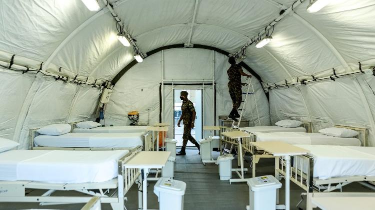 Hospital de Campanha com leitos de UTI em Porto Alegre, no Rio Grande do Sul - Gustavo Mansur/ Palácio Piratini - Gustavo Mansur/ Palácio Piratini