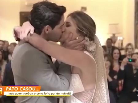 Globo Esporte exibiu matéria sobre o casamento de Pato e Rebeca Abravanel (Reprodução/TV Globo)