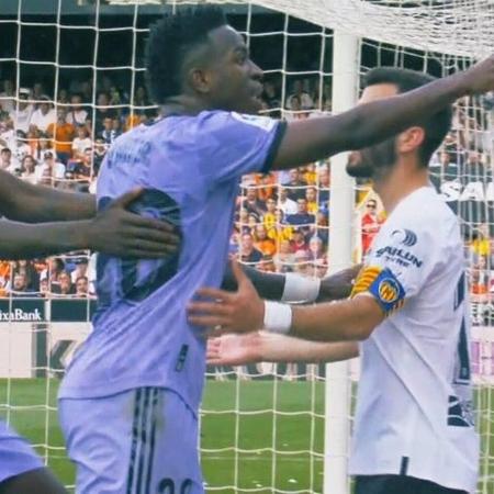 Vinícius Jr é vítima de racismo por torcedores do Valencia em partida do Campeonato Espanhol  - Reprodução/ Redes Sociais 