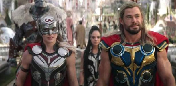 Thor e Jane Foster para o filme "Thor: Amor e Trovão"