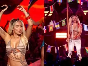 VMA 2024: Karol G entrega performance perfeita do hit ‘Si Antes Te Hubiera Conocido’ e coloca Taylor Swift pra dançar muito; assista