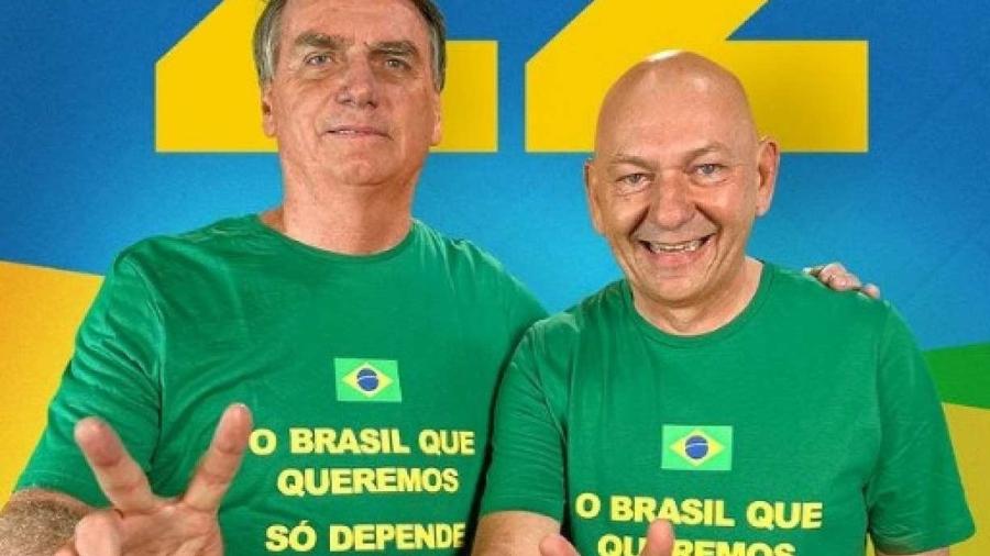Presidente Jair Bolsonaro (PL) e empresário Luciano Hang.                              - Reprodução/Instagram                           
