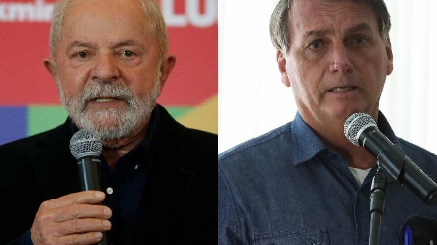 Lula e Bolsonaro são os principais nomes na pesquisa eleitoral e na disputa pela Presidência                              -  MIGUEL SCHINCARIOL / AFP E ISAC NóBREGA/PR                            