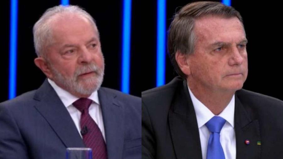 Lula (PT) e Bolsonaro (PL) em entrevista ao Jornal Nacional - Reprodução/TV Globo)                            