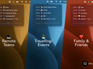 App Minizones exibe diferentes fusos horários com um clique em seu Mac