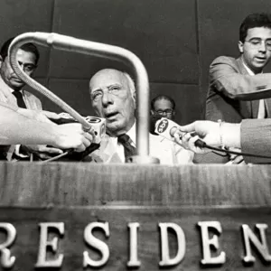 Presidente da Assembleia Nacional Constituinte, Ulysses Guimarães era um dos principais alvos do SNI. Foto: Arquivo/EBC