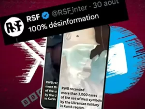 Desinformação russa: falso vídeo da BBC citando pesquisa inexistente da RSF sobre soldados ucranianos viraliza