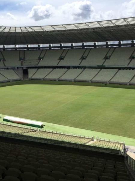 Arena Castelão, em Fortaleza, tem o gramado muito criticado em 2022 - Reprodução / Internet