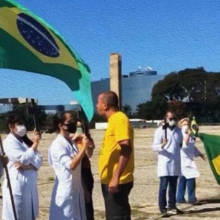 Enfermeiros são ameaçados por apoiadores do presidente Jair Bolsonaro - Reprodução/Sindicato dos Enfermeiros do DF