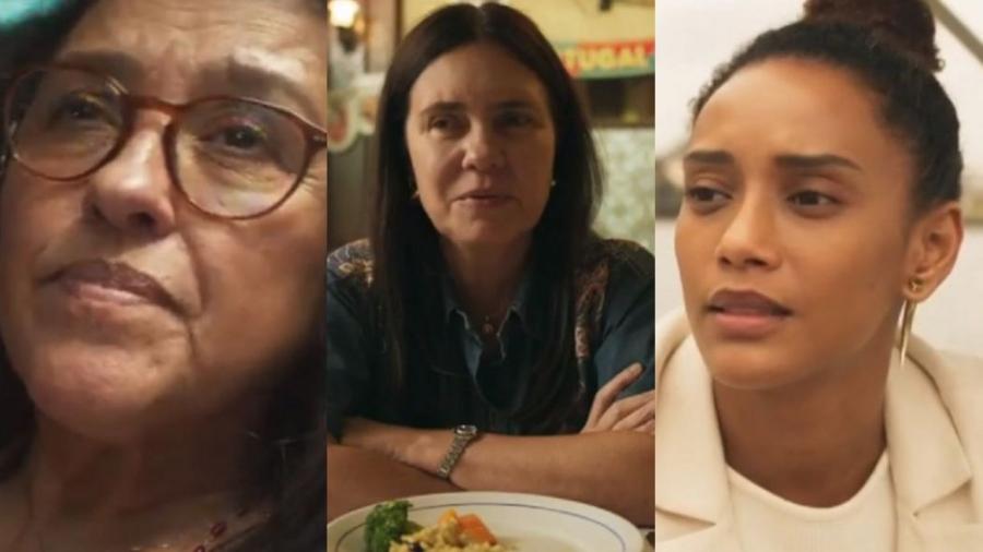 Lurdes (Regina Casé), Thelma (Adriana Esteves) e Vitória (Taís Araújo), as protagonistas de "Amor de Mãe" - Reprodução