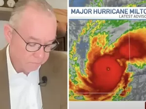 ‘Desculpe, é simplesmente terrível’: meteorologista se emociona ao falar do furacão Milton na TV