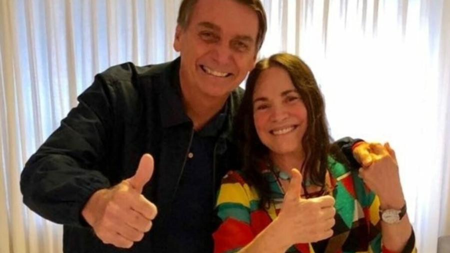 Bolsonaro e Regina Duarte Bolsonaro e Regina Duarte