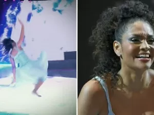 Barbara Reis leva tombo em semifinal do 'Dança dos Famosos'