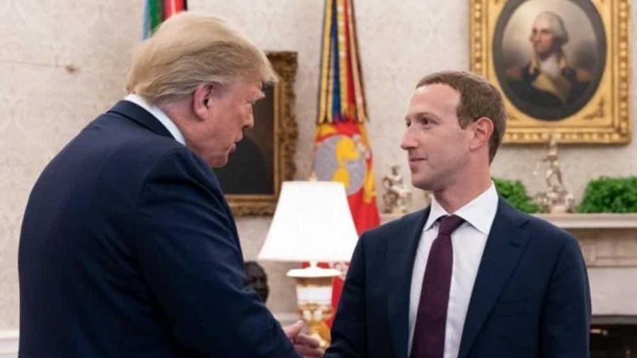 Mark Zuckerberg e Donald Trump em encontro anterior