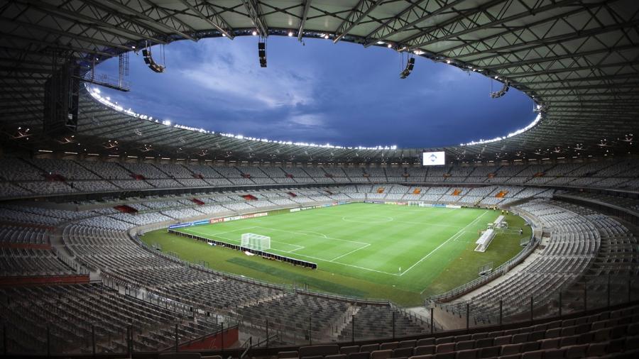 Mineirão vazio, estádio onde joga o Atlético-MG, líder do Brasileiro. Clubes trabalham novamente por volta do público em novembro - Reprodução / Internet