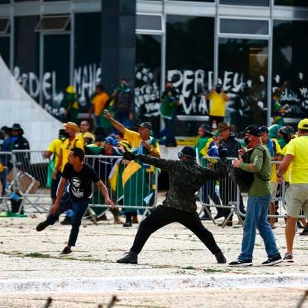 No 8 de janeiro de 2023, manifestantes bolsonaristas invadiram e depredaram o Congresso Nacional, o Palácio do Planalto e o Supremo Tribunal FederalFoto: Marcelo Camargo/Agência Brasil